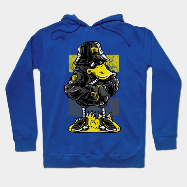 Dapper Duck Character Grey Yellow Hoodie by BradleyHeal